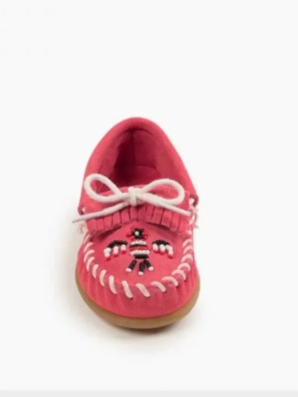 NWT Minnetonka Girls Vintage Hot Pink Thunderbird Moccasins